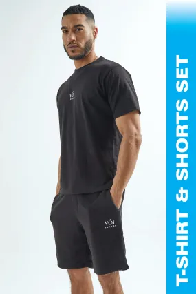 Broadwick T-Shirt & Shorts Set - Black