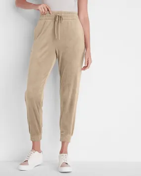 Super High Waisted Velour Joggers in Seneca Rock