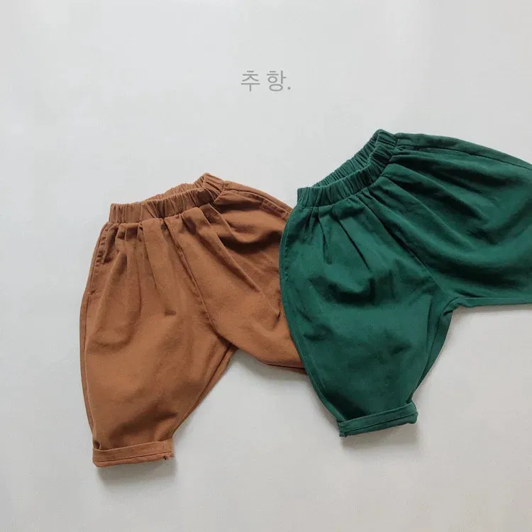 1-6Yrs Baby Boys Girls Pants Korean Style Spring Autumn Kids Radish Pants Casual Pant Cotton Elastic Waist Children's Trousers