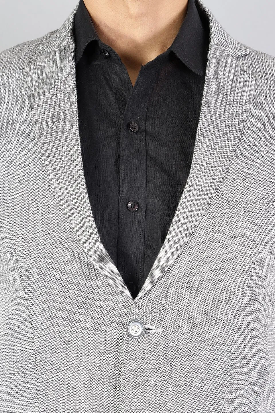 100% Pure Linen Grey Blazer