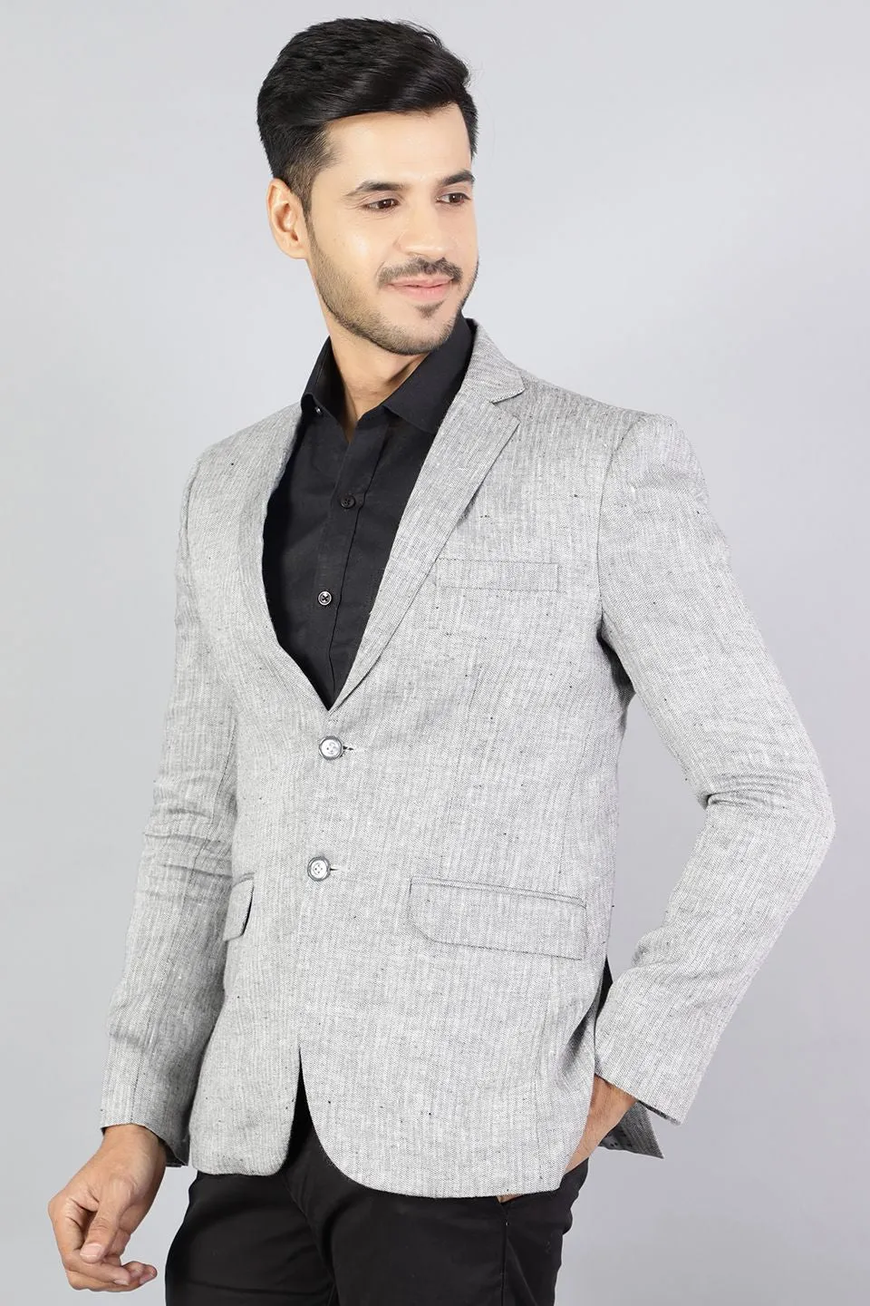 100% Pure Linen Grey Blazer