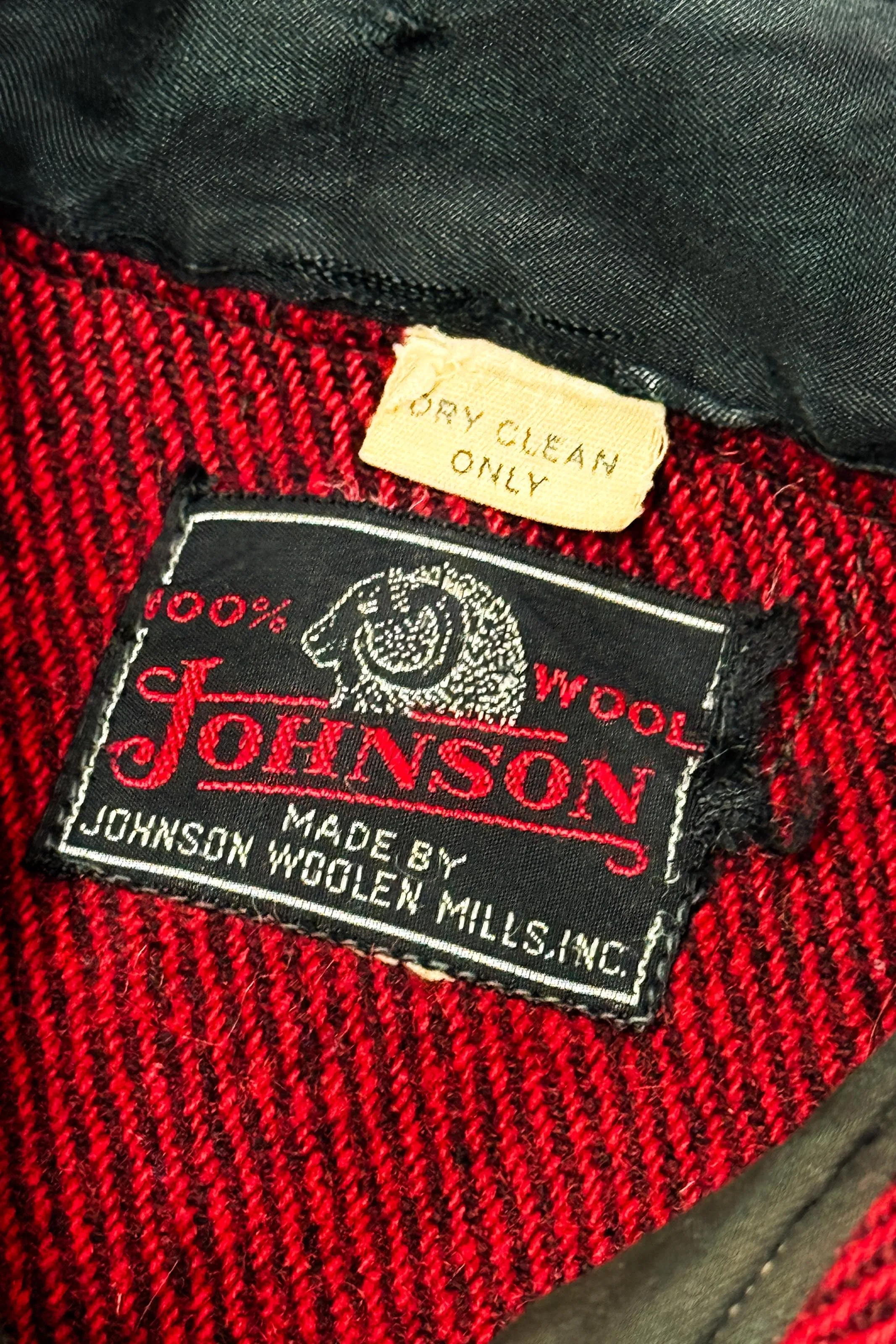 1940’S JOHNSON WOOLEN MILLS MADE IN USA CROPPED WOOL WHIPCORD ZIP JACKET LARGE