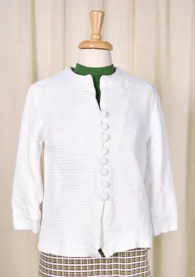 1960s Vintage White Ribbed Jacket