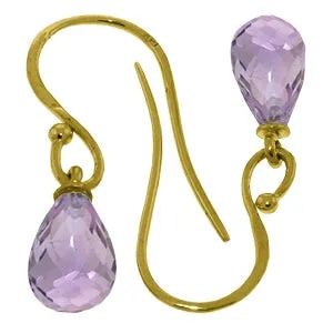 2.7 Carat 14K Solid Yellow Gold Effortless Amethyst Earrings