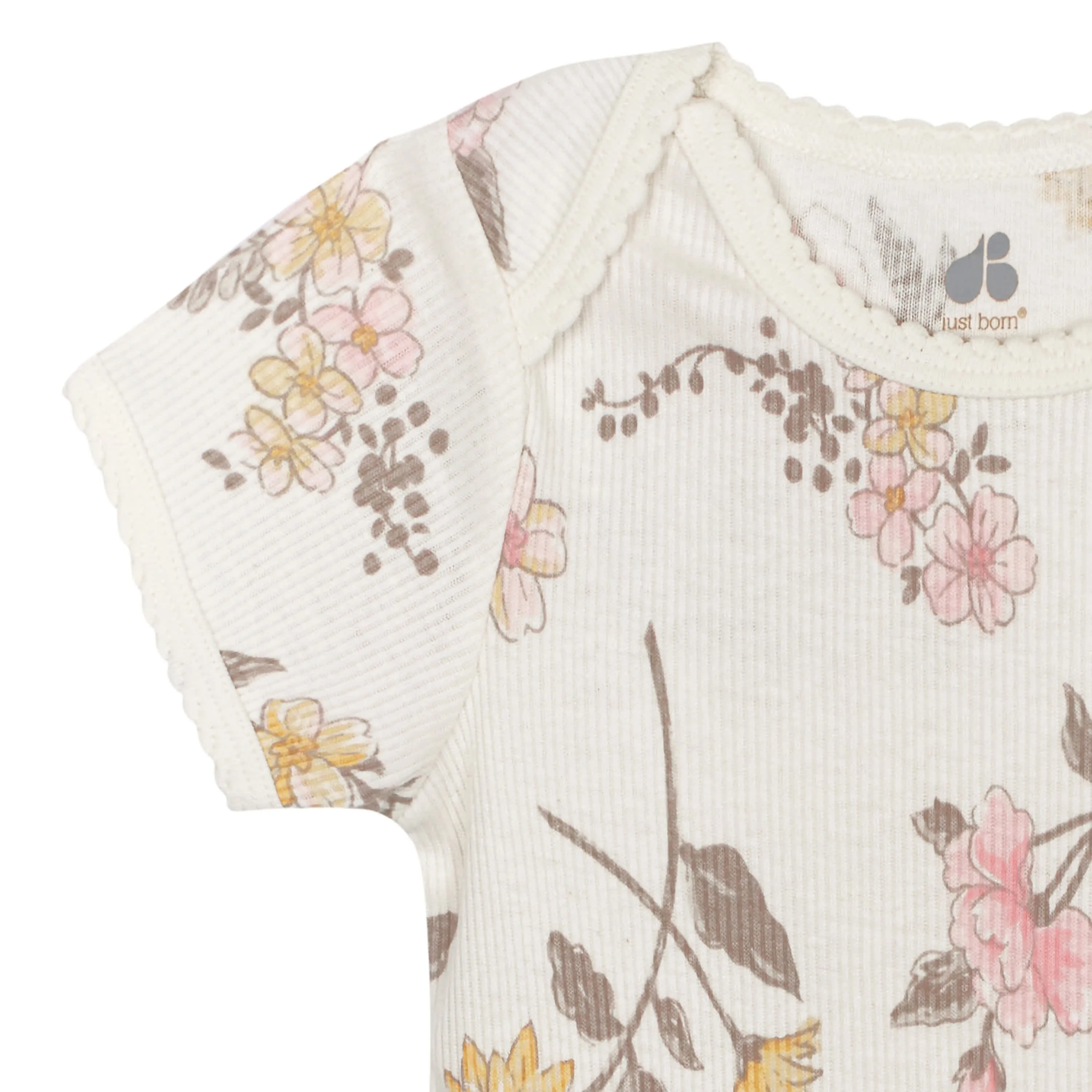 3-Pack Baby Girls Vintage Floral Short Sleeve Bodysuits