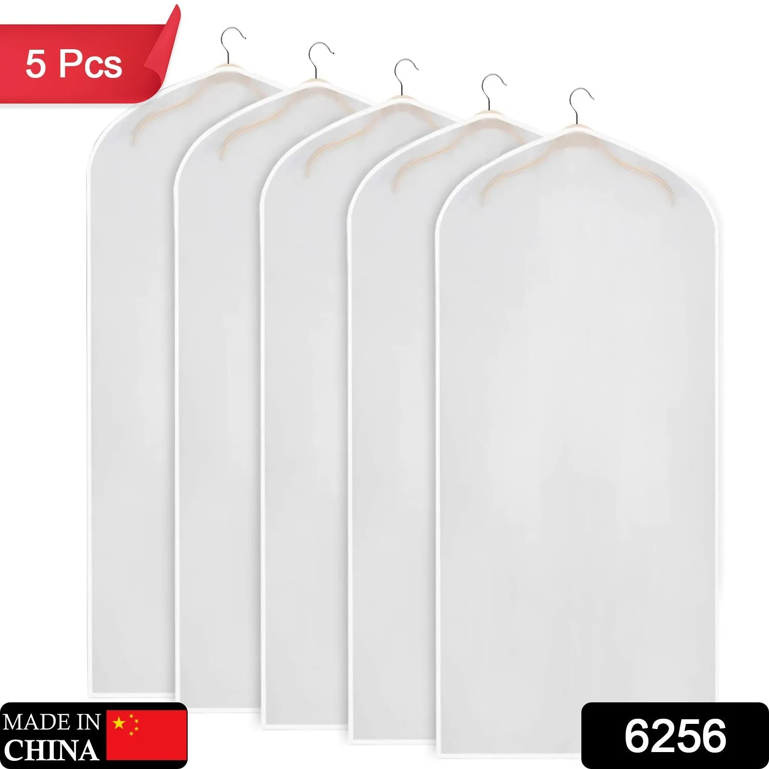 6256 COAT BLAZER COVER TRANSPARENT COVER FOR MULTI USE COVER ( 5 Pcs ) ( Hanger Not Included )