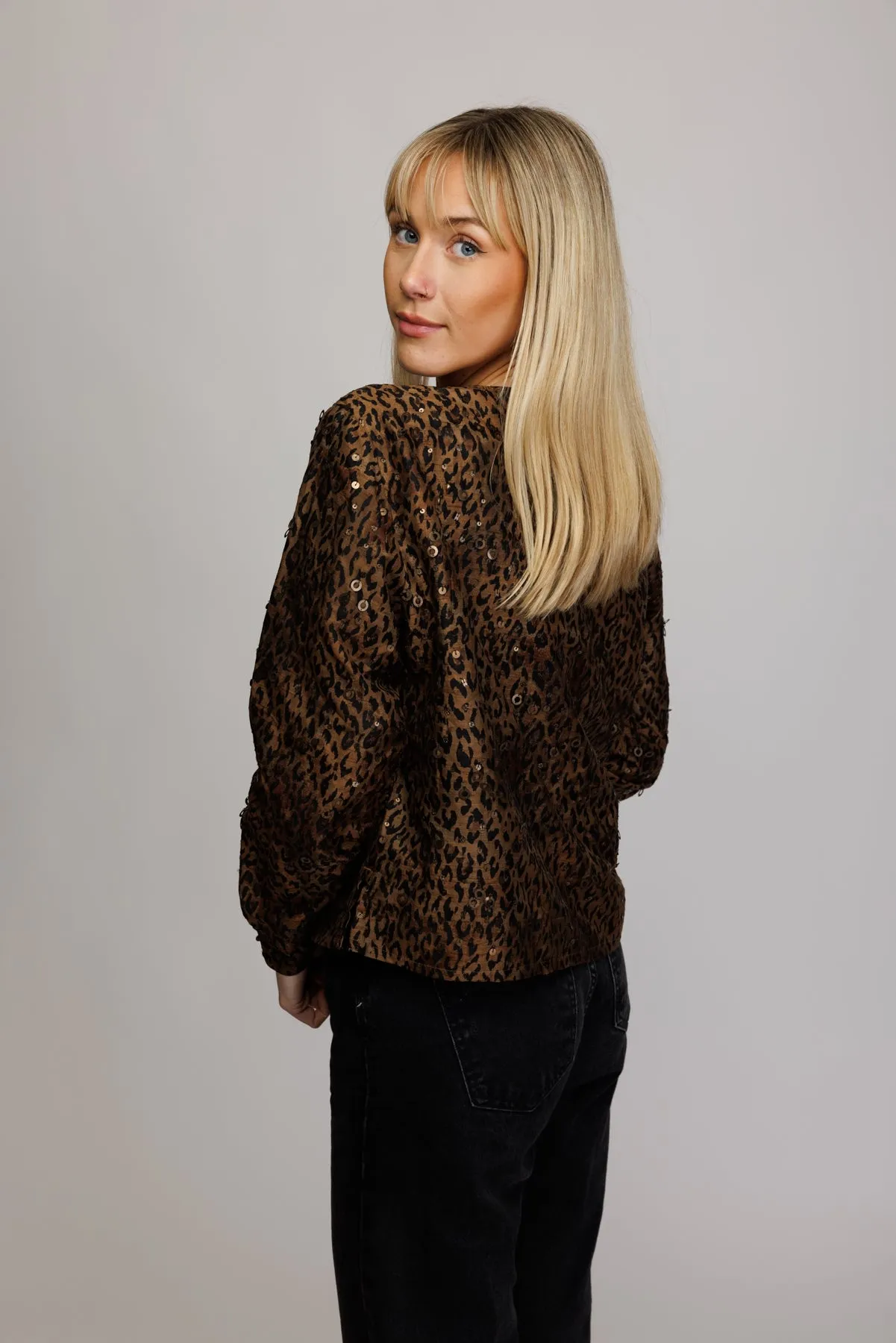 90's Leopard Cropped Jacket M/L