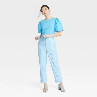 A New Day Women's Slim High Rise Ankle Length Pintuck Ankle Pants