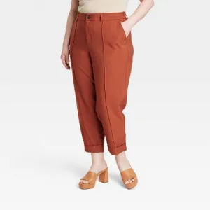 A New Day Women's Slim High Rise Ankle Length Pintuck Ankle Pants