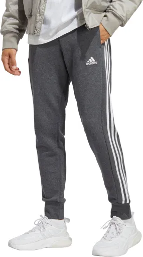 adidas Essentials Tapered Cuff 3 Stripes Mens Joggers - Grey