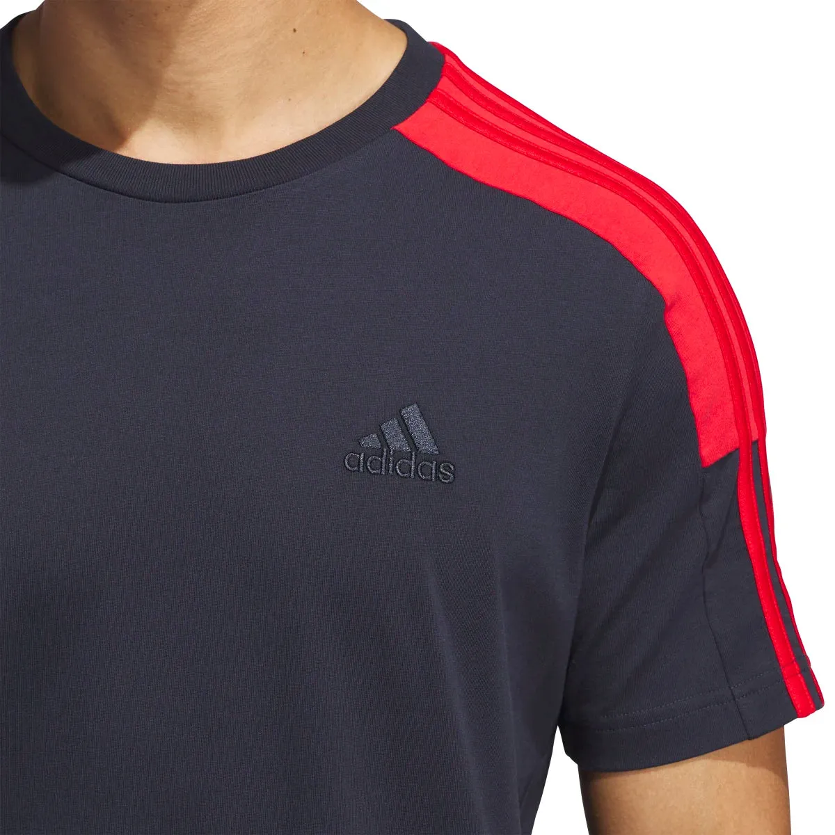 adidas Men's Essentials 3-Stripes Color Block T-Shirt