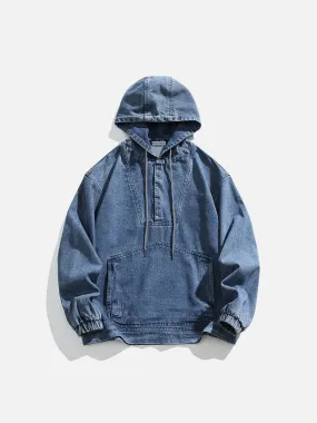 Aelfric Eden Denim Patchwork Pullover Hoodie