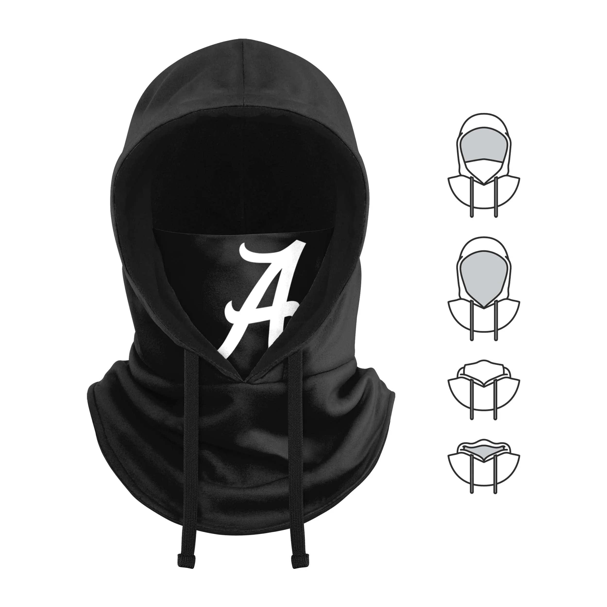 Alabama Crimson Tide NCAA Black Drawstring Hooded Gaiter