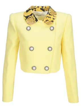 Alessandra Rich Double-Breasted Cropped Jacket