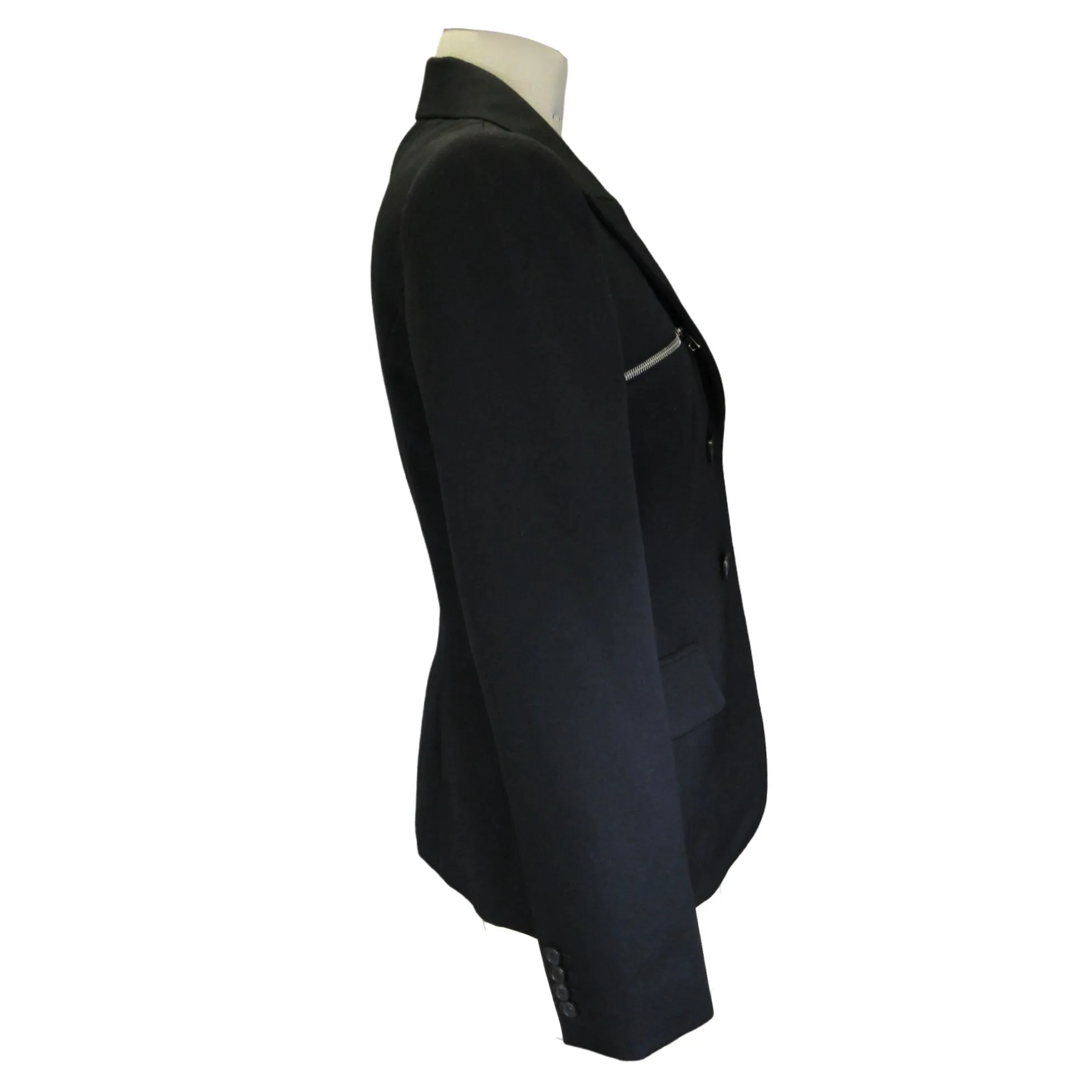 Alexander McQueen Black 2023 Zipper Detail Wool Blazer