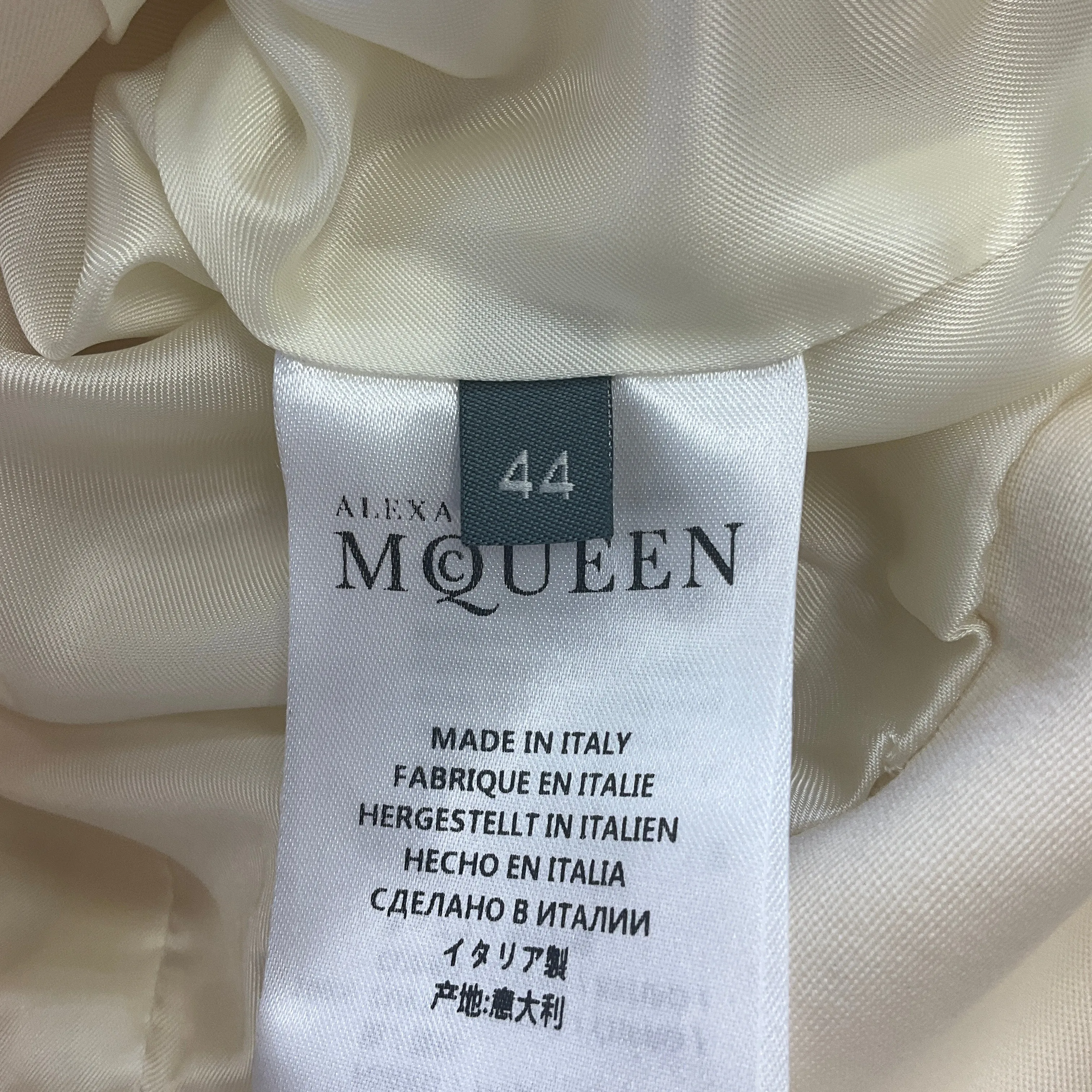 Alexander McQueen Ivory One-Button Wool Crepe Blazer