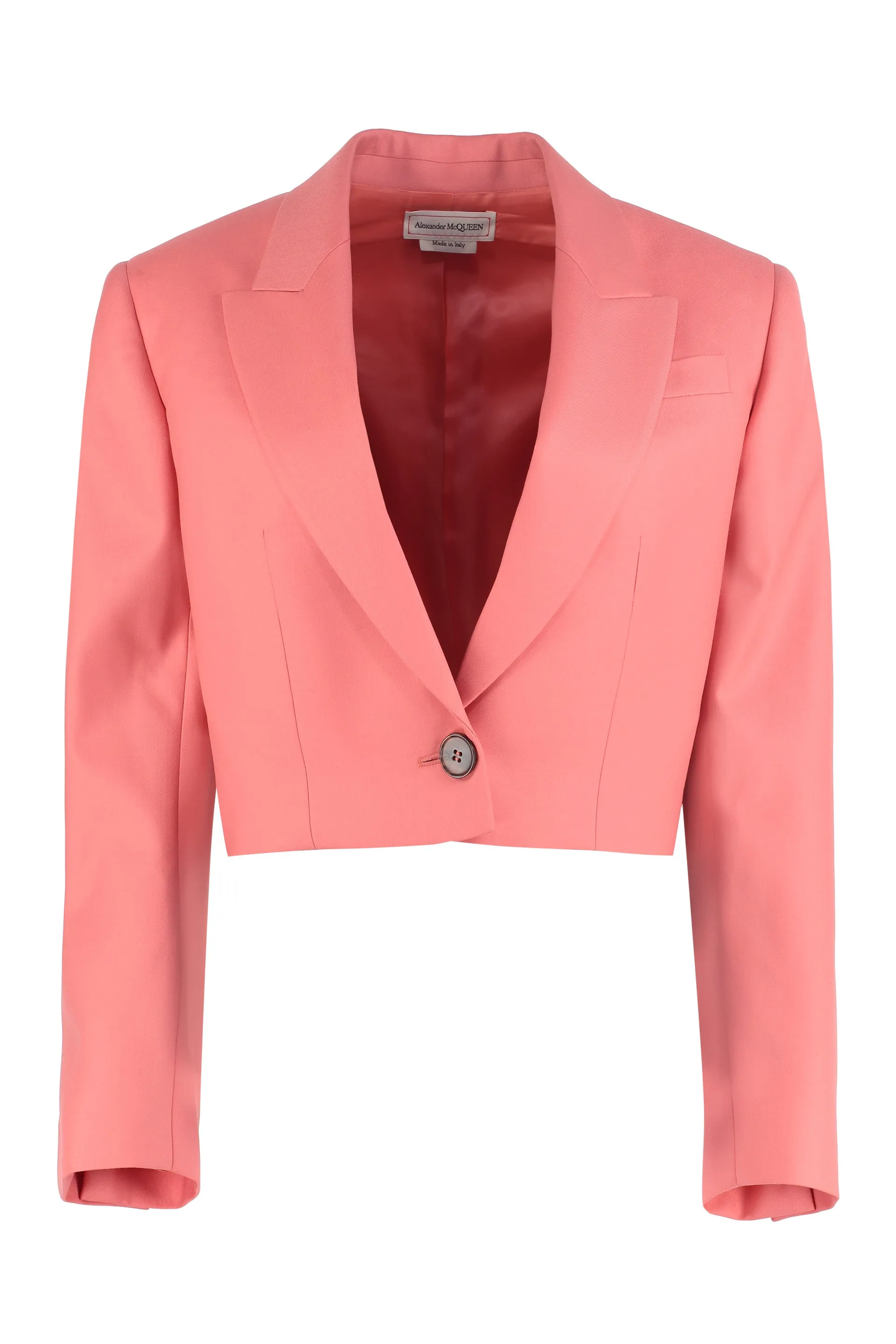 Alexander McQueen Single Breasted Long-Sleeved Cropped Jacket