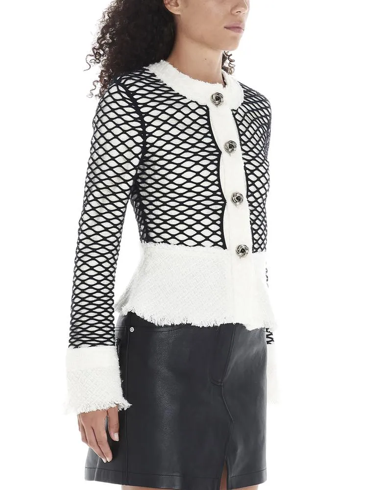 Alexander Wang Cropped Fishnet Tweed Jacket