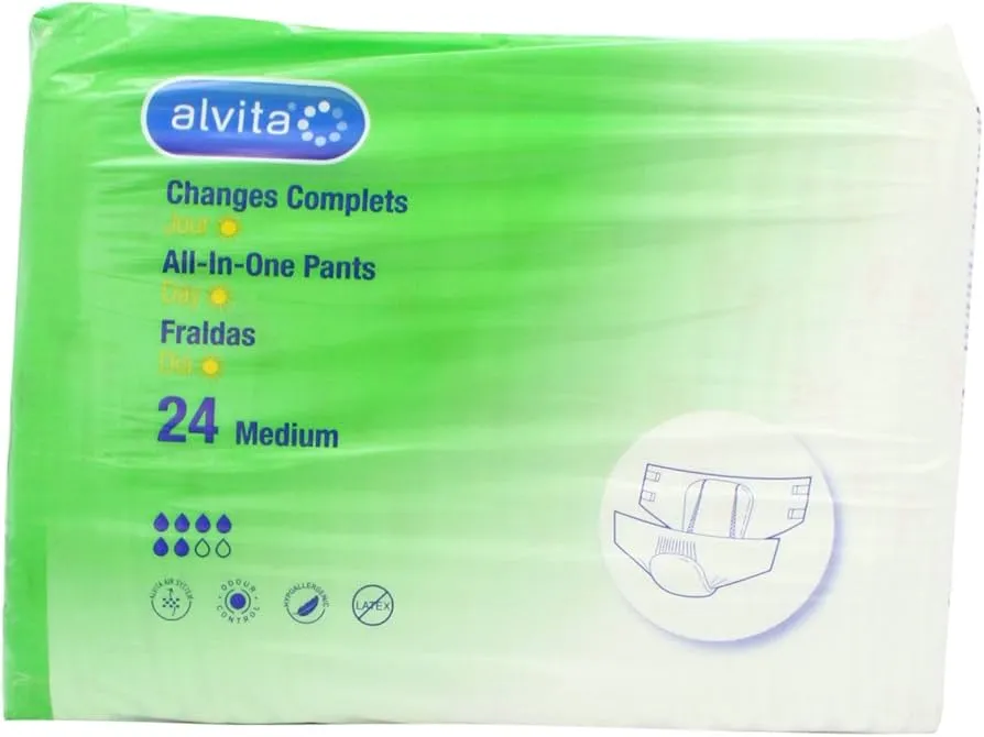 Alvita Incontinence All in One Absorbent Pants DAY Medium x24