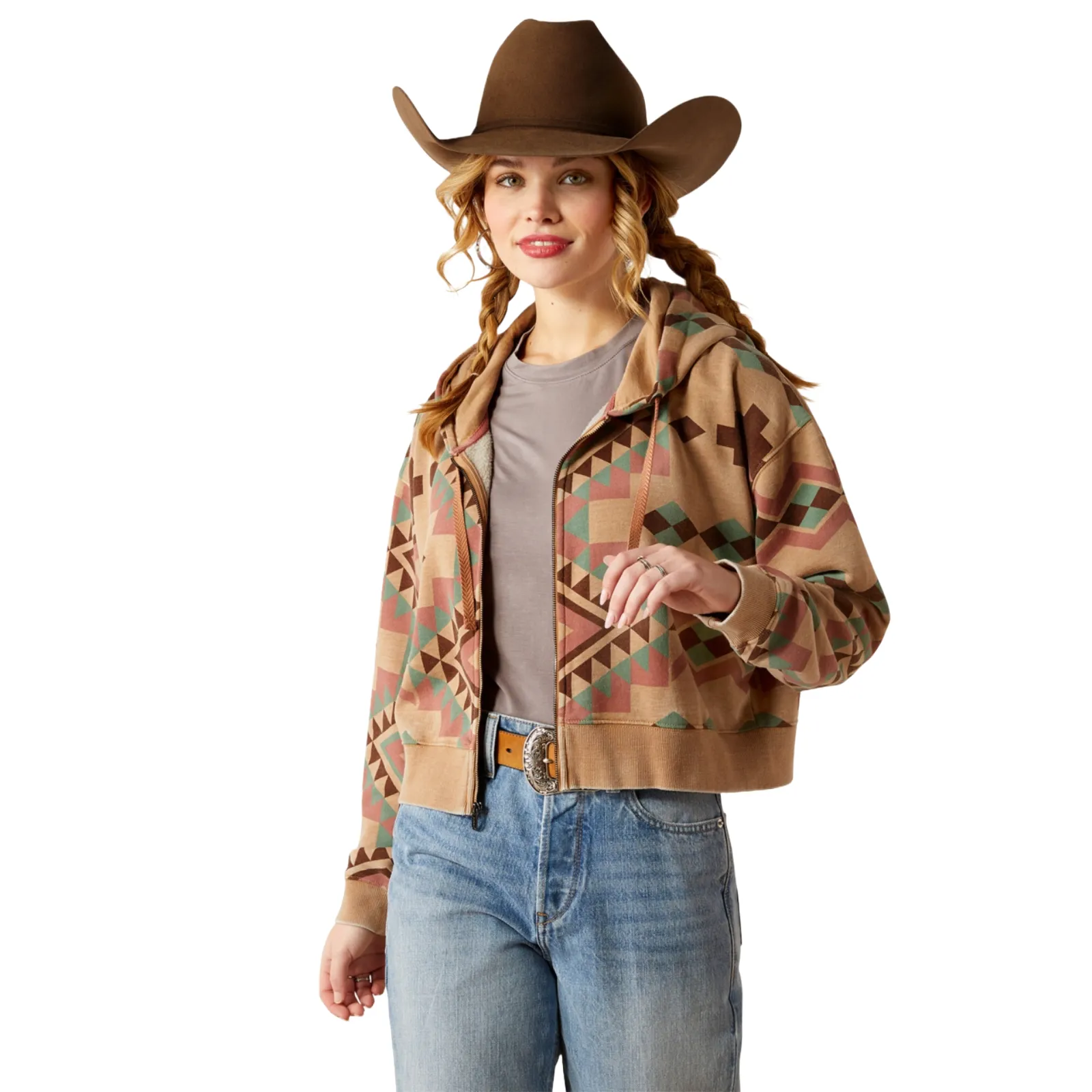 Ariat Ladies Sunset Spark Geo Print Crop Jacket 10053962