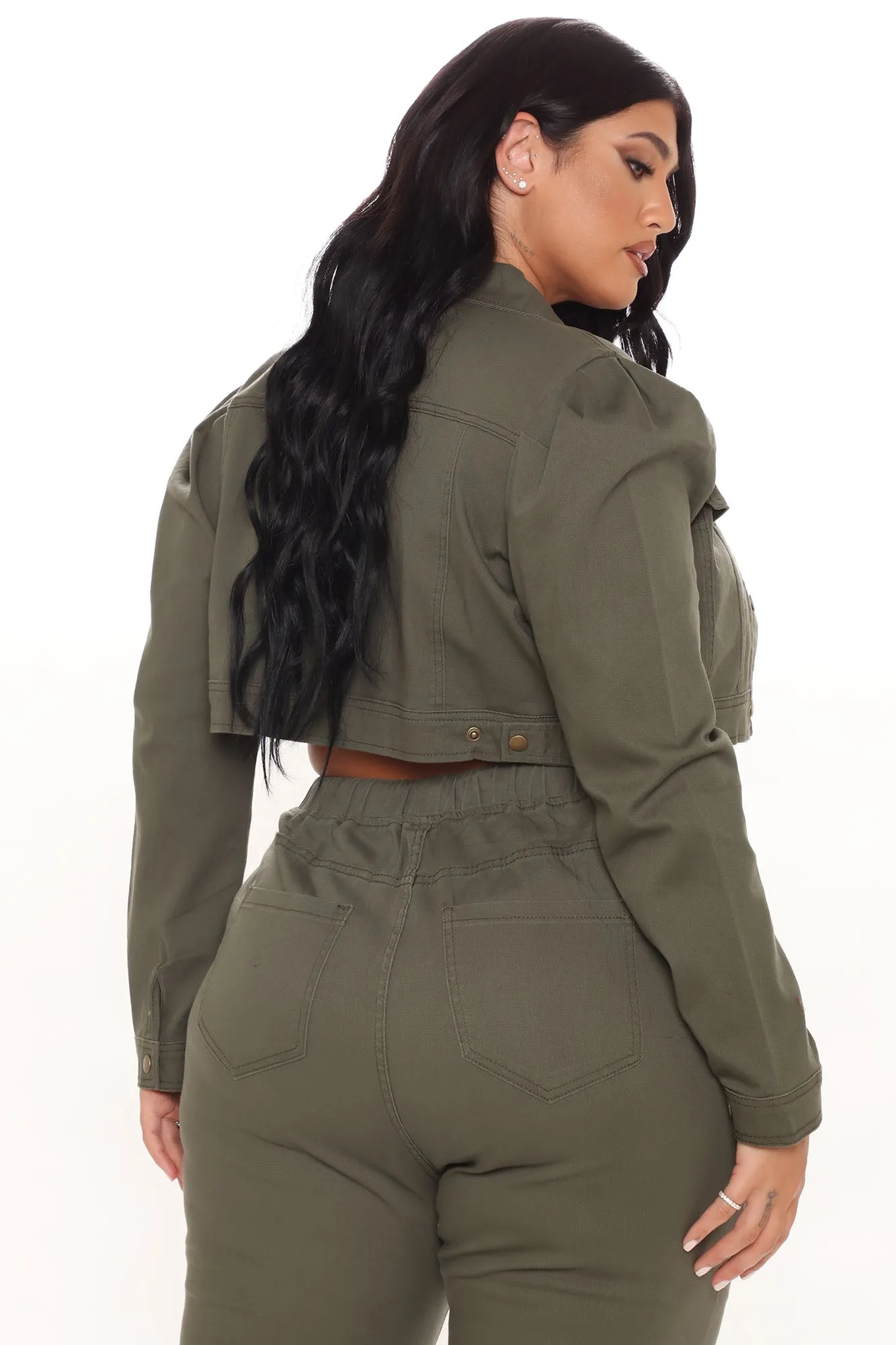 Ask Again Later Cropped Jacket - Olive