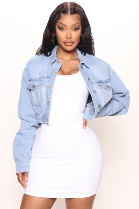 Backstage Crop Denim Jacket - Light Blue Wash