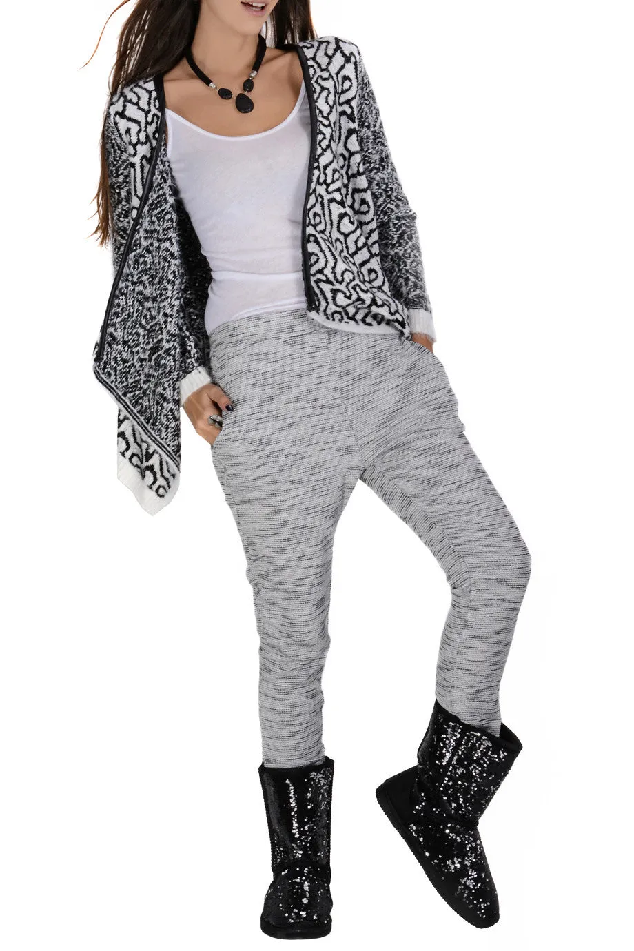 BELCA Grey White Textured Joggers