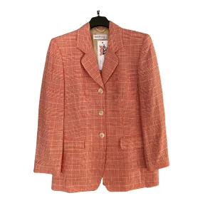 Bianca Linen Blazer Red Prince of Wales Check.  UK Size 14/16