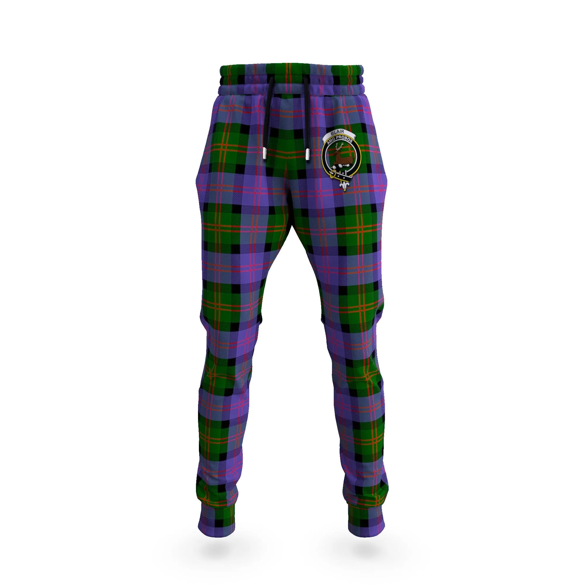 Blair Modern Tartan Joggers Pants with Family Crest