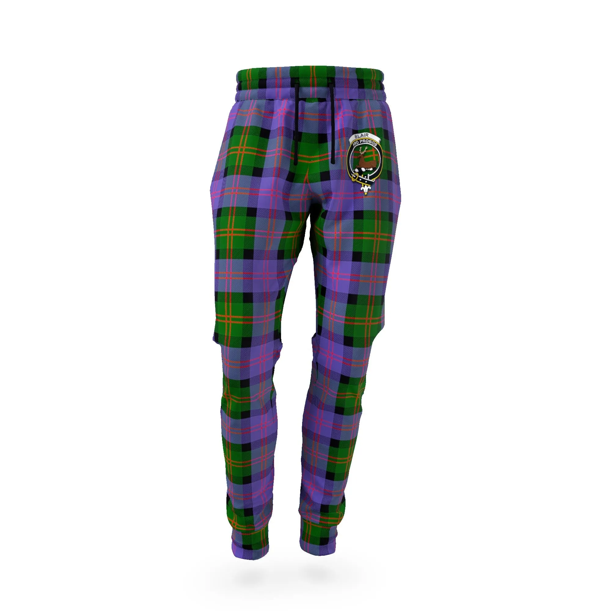 Blair Modern Tartan Joggers Pants with Family Crest