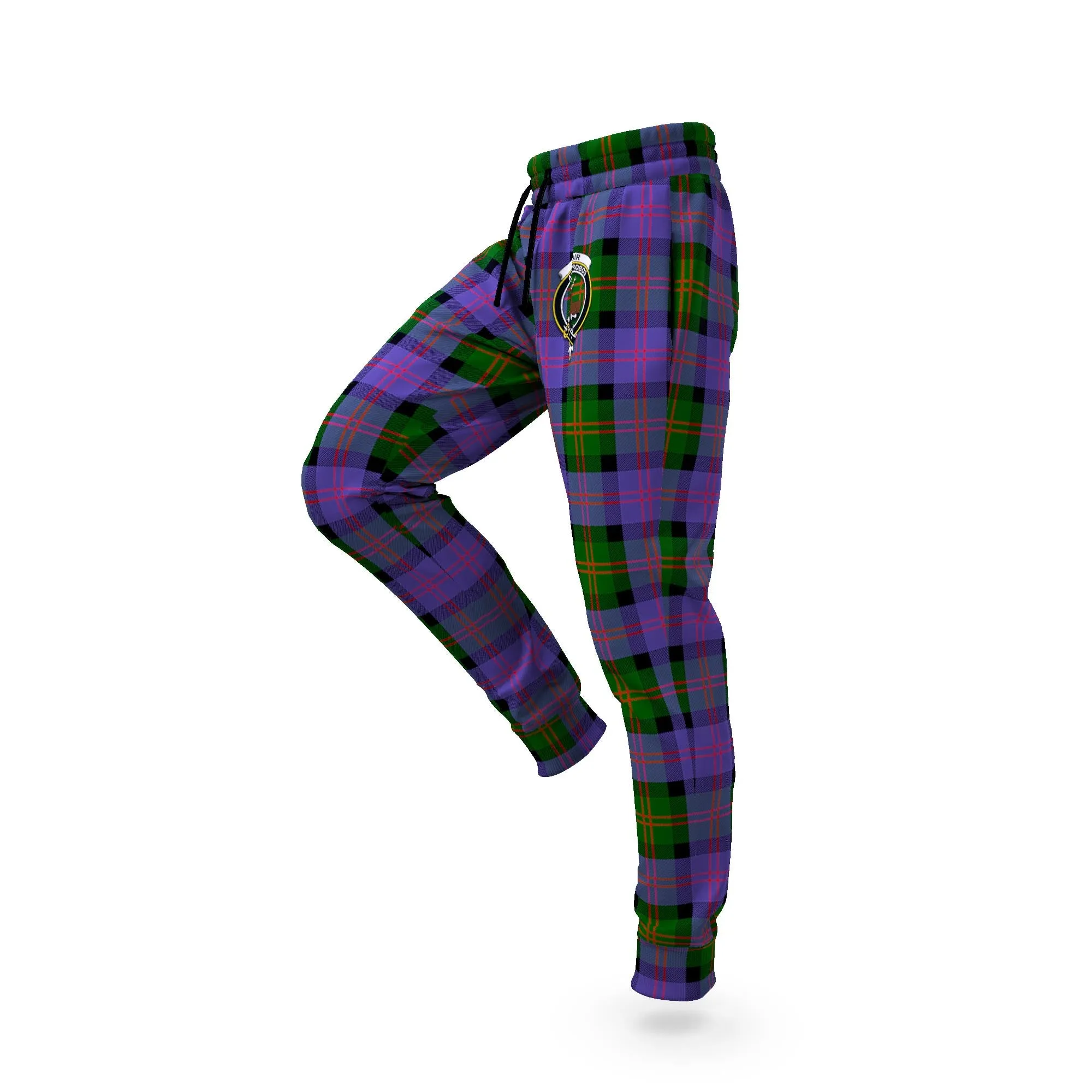 Blair Modern Tartan Joggers Pants with Family Crest