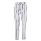 Blue and White Stripe Linen Slim Trouser