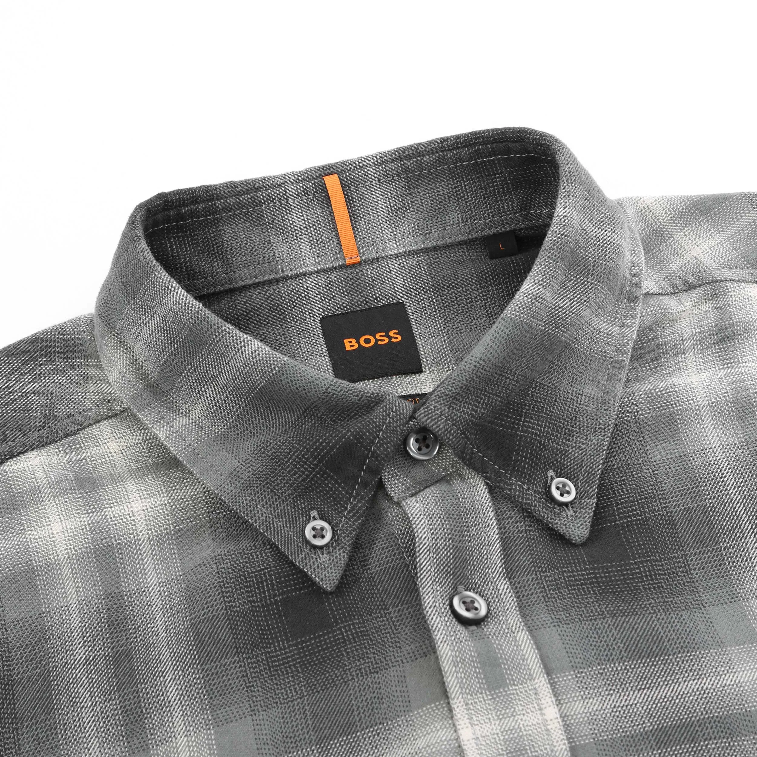 BOSS Rickert M Shirt in Open Grey Check