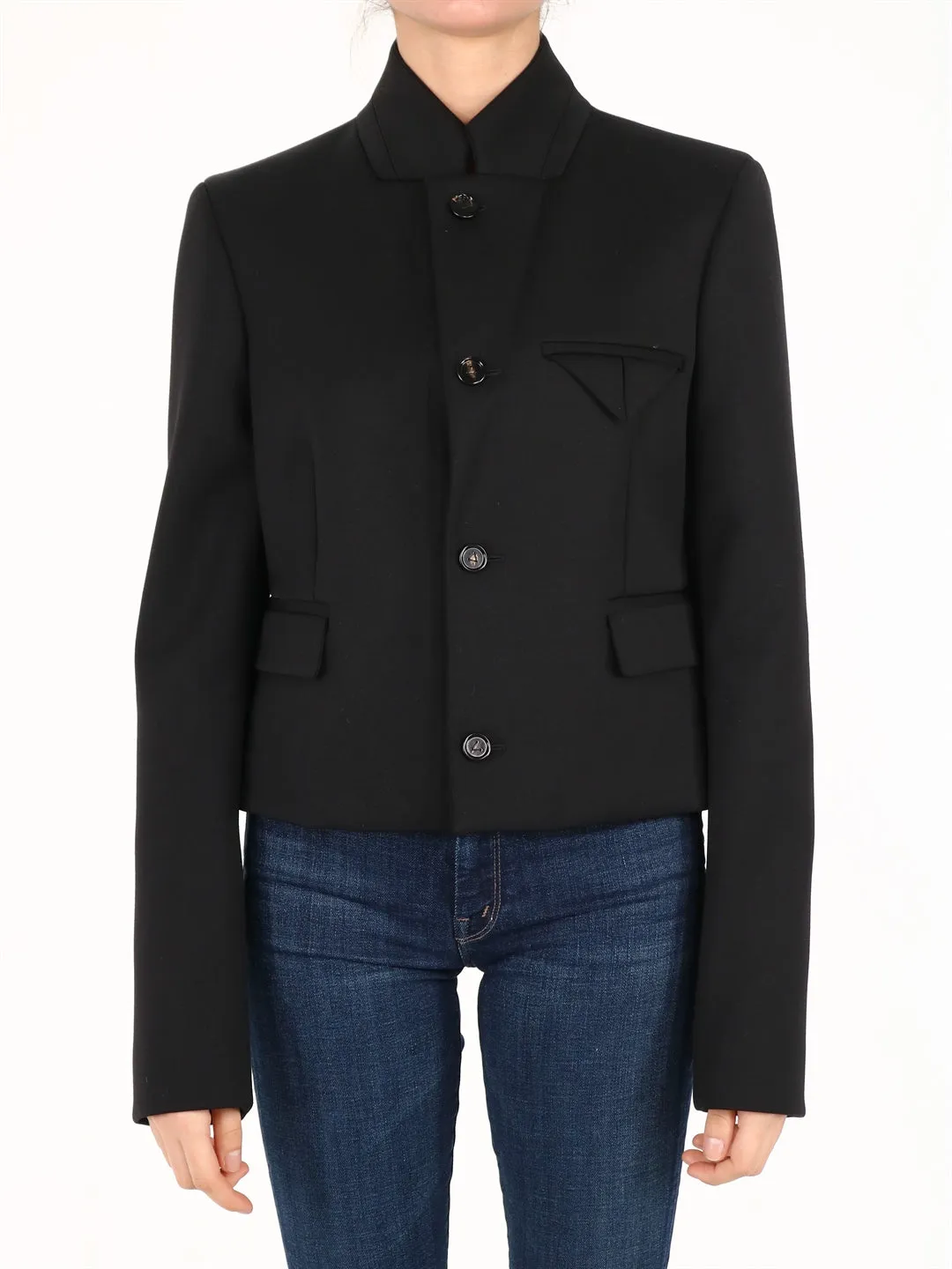 Bottega Veneta Single-Breasted Cropped Jacket