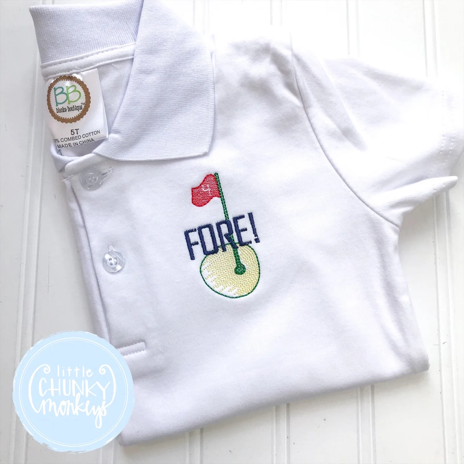 Boy Polo Shirt - Embroidered Golf Hole