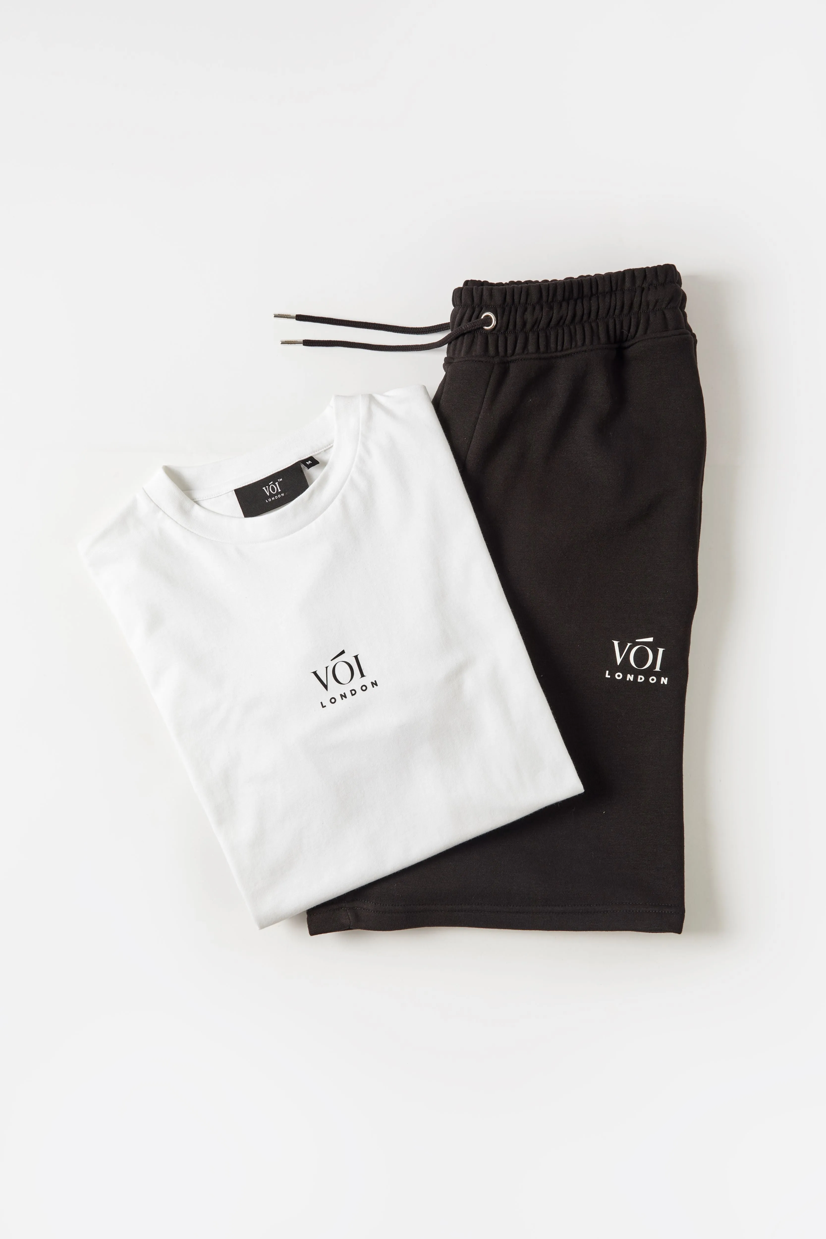 Broadwick T-Shirt & Shorts Set - White/Black