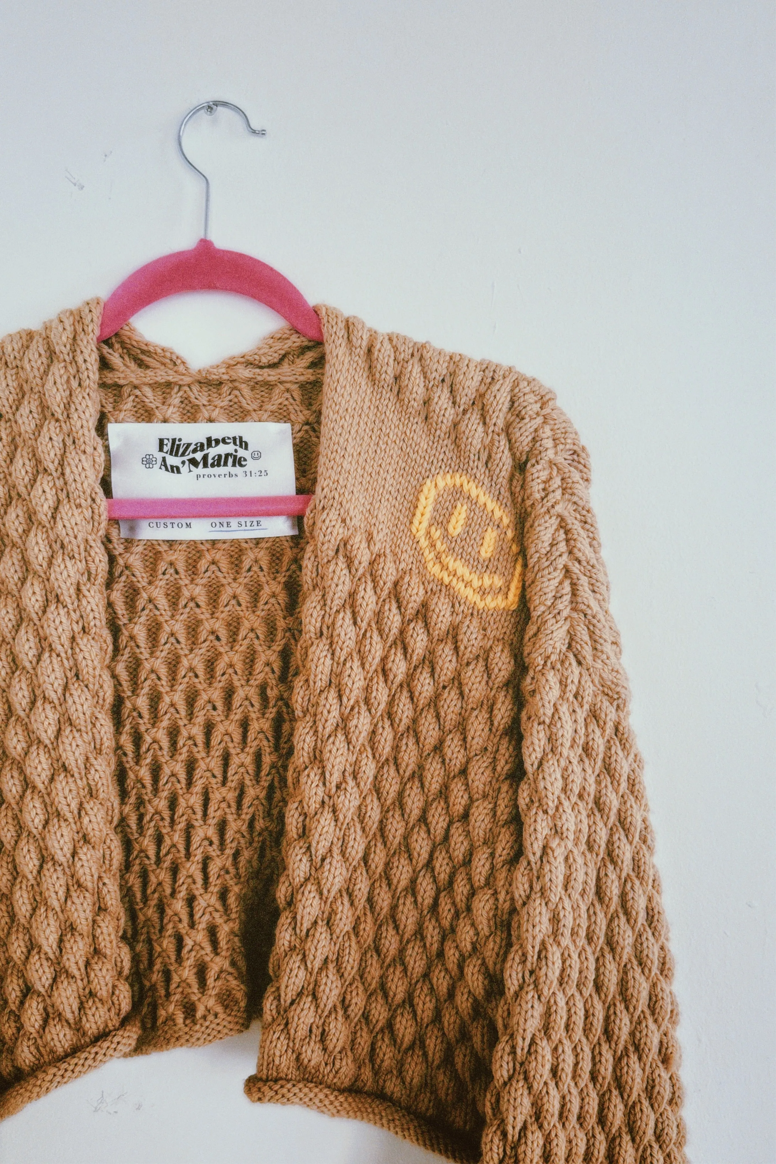 Brown Bee Bubble Knit Jacket