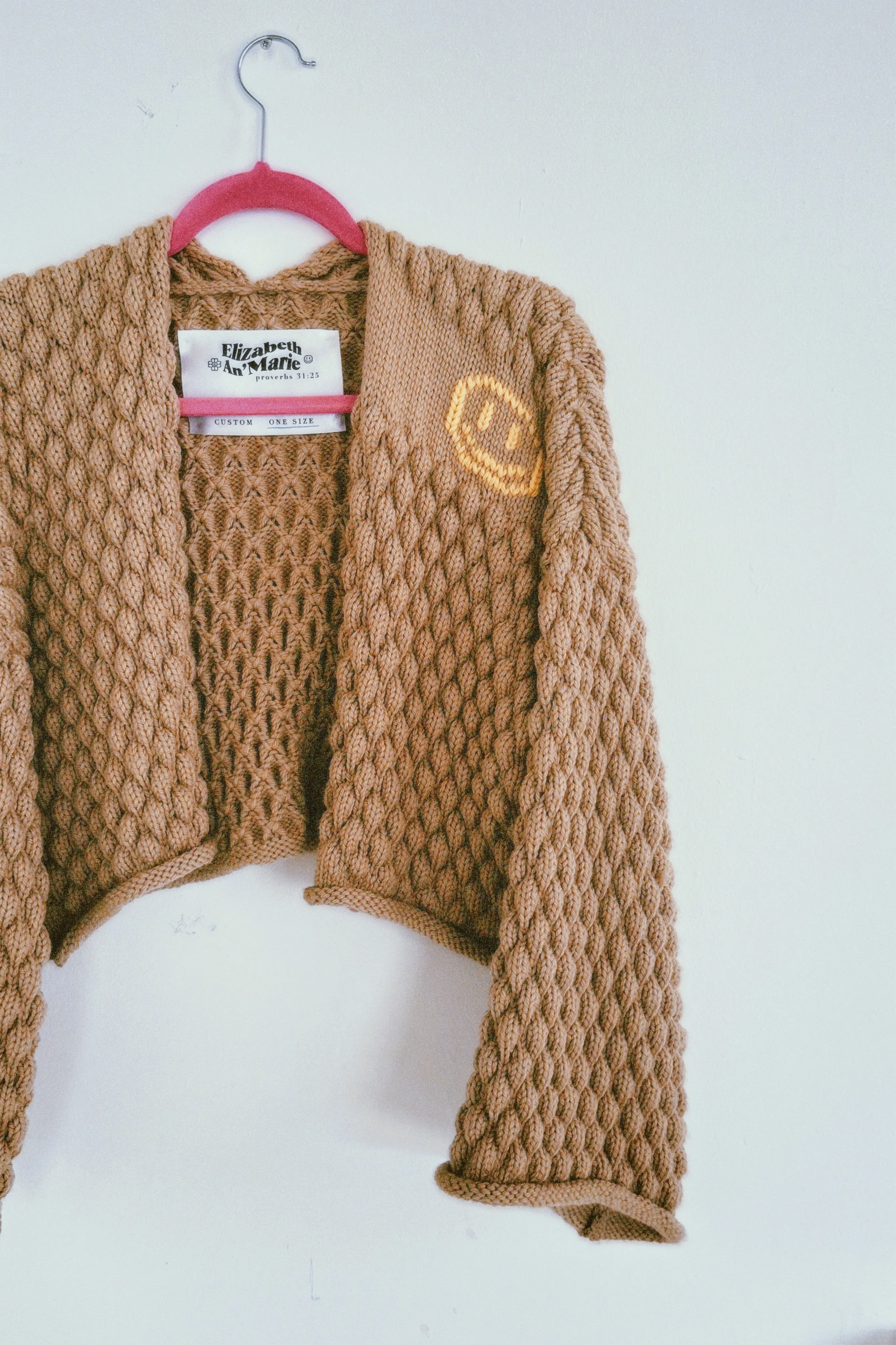 Brown Bee Bubble Knit Jacket