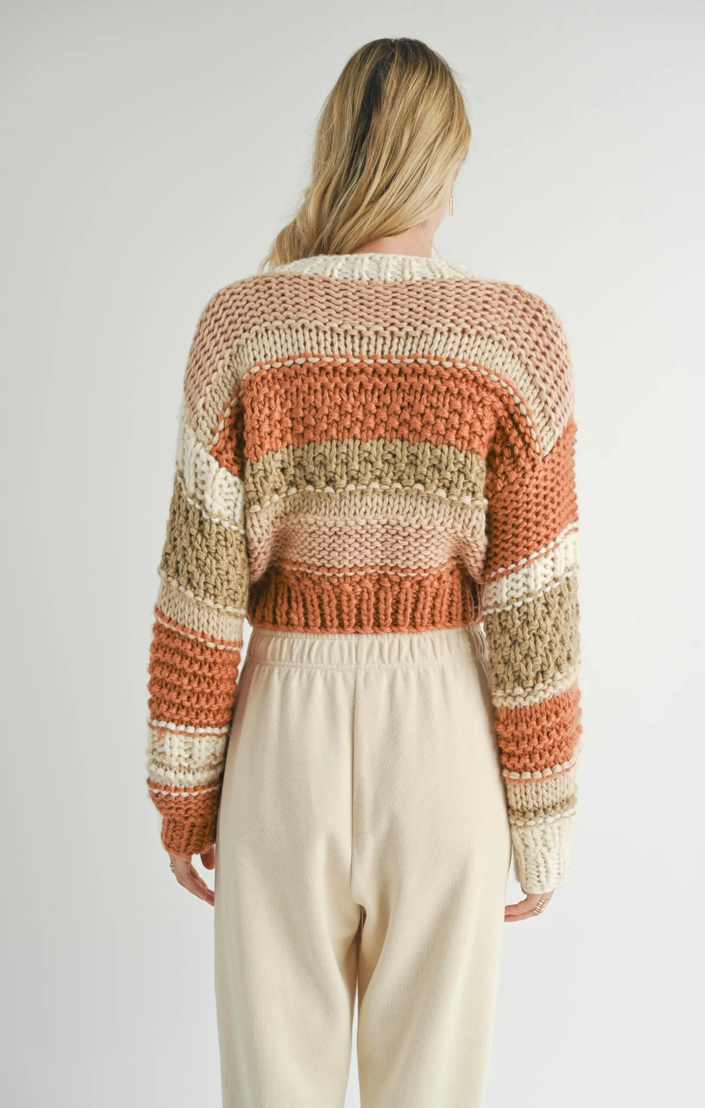 Butter Pecan Chunky Sweater - Brick Multi