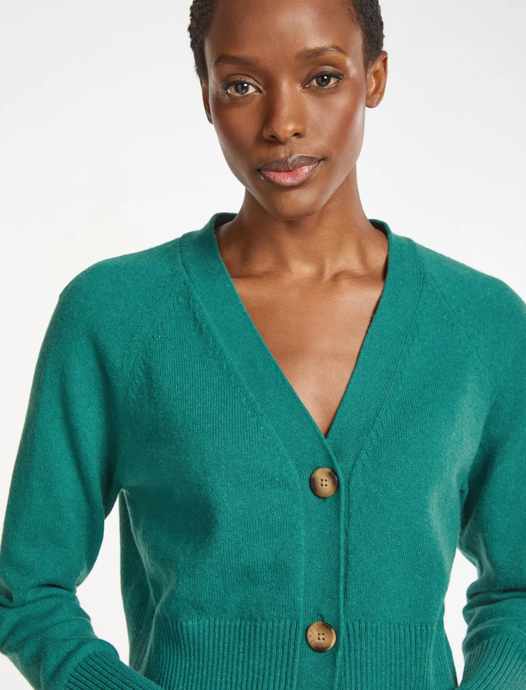 Caro Cotton Cardigan - Turquoise