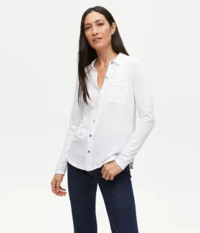 Caroline Button Down Tee - White