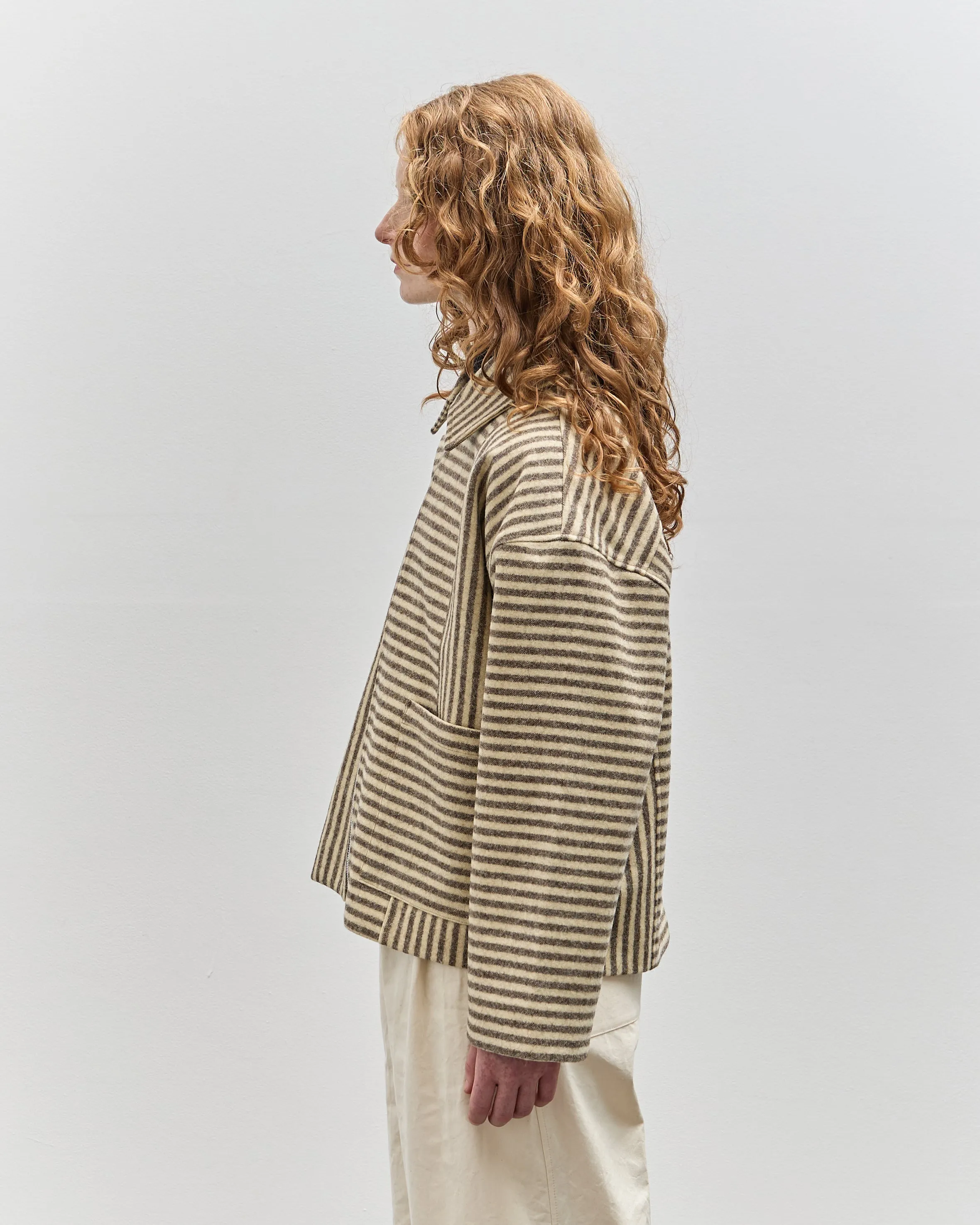 Cawley Striped Anya Jacket, Ecru/Brown