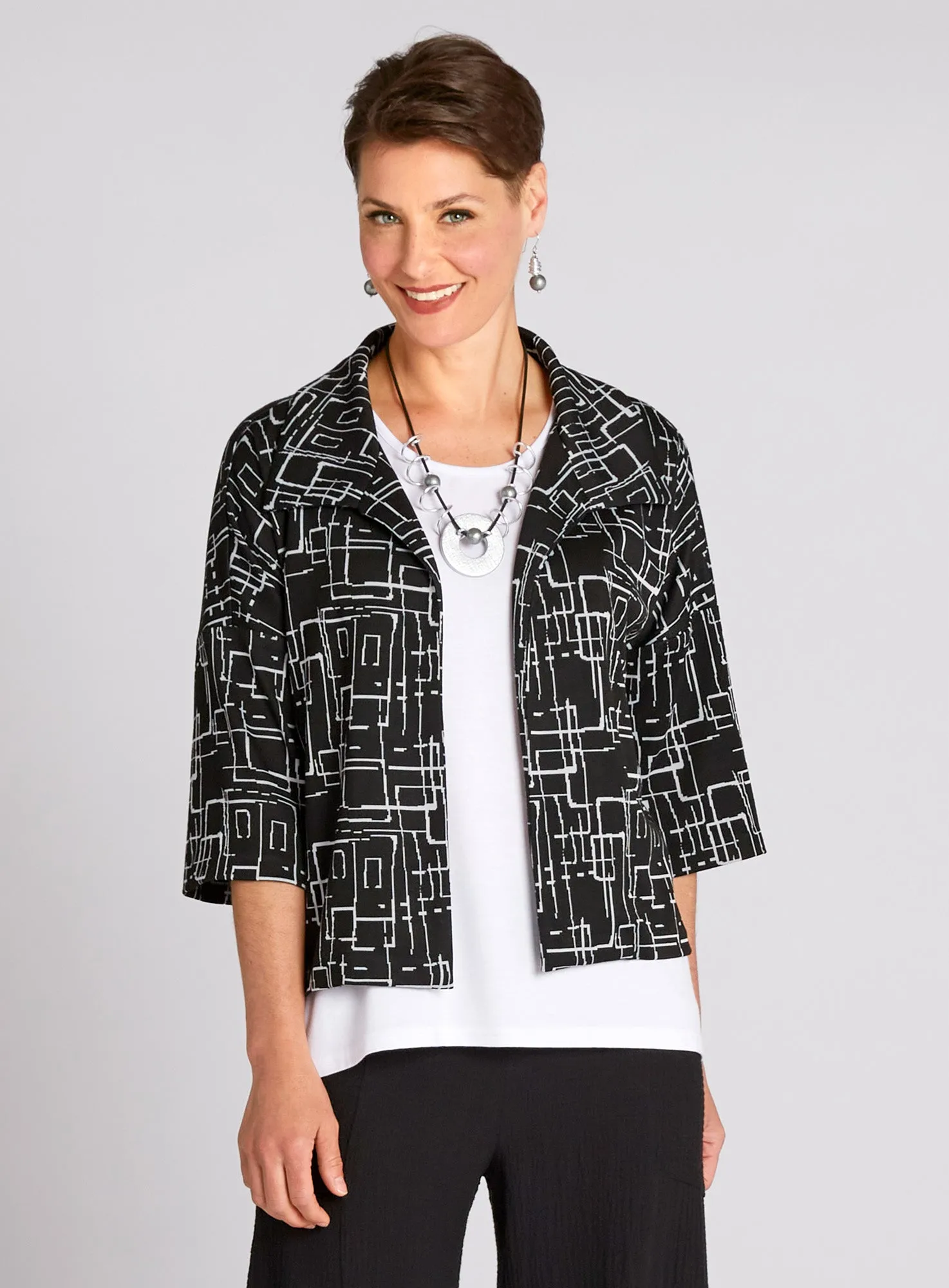 Chalk Drawing Cropped Jacket FINAL SALE (No Returns)