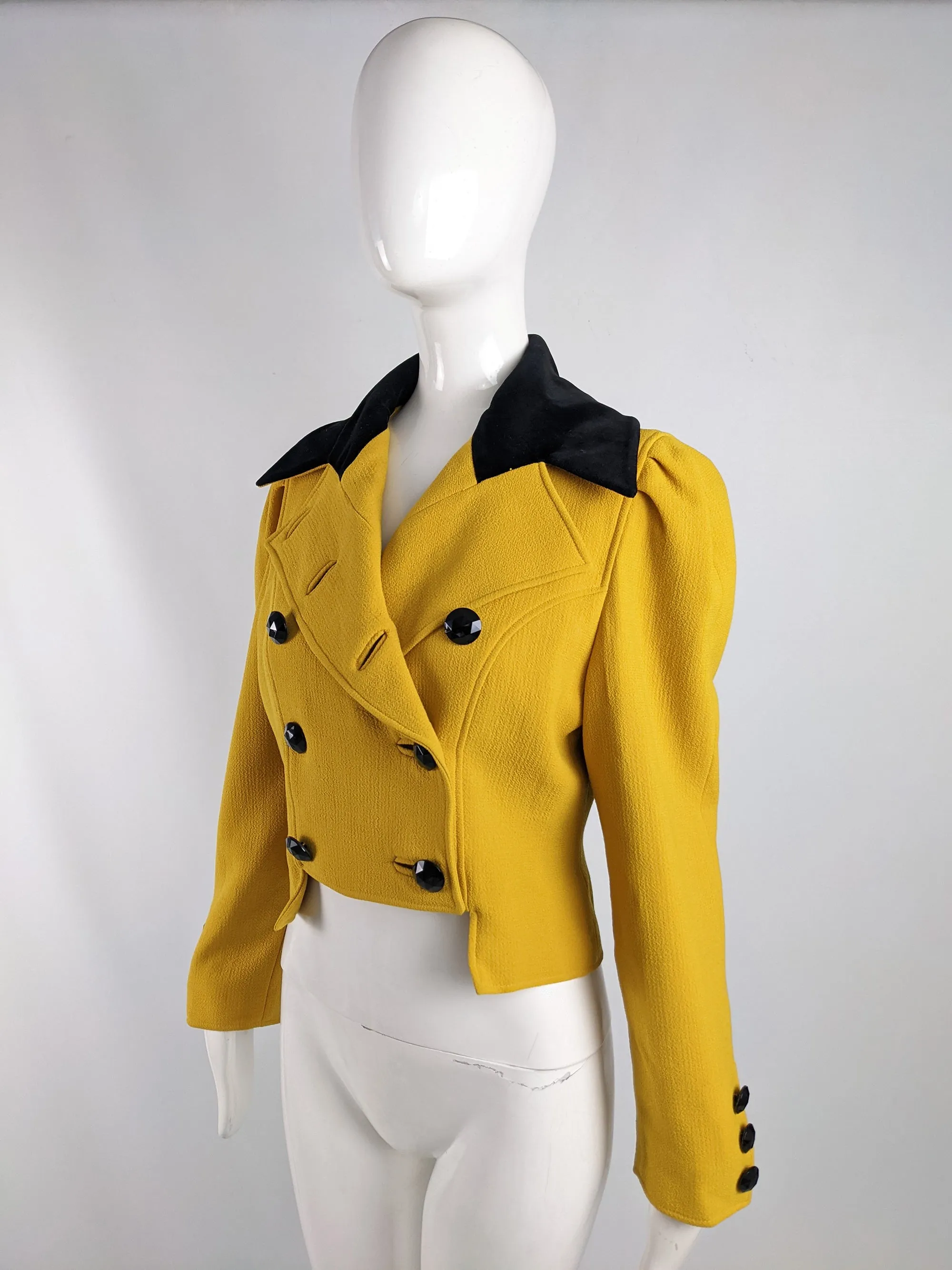 Christian Lacroix Vintage Yellow Cropped Jacket, 1980s