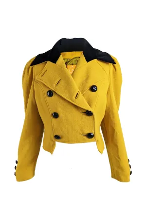 Christian Lacroix Vintage Yellow Cropped Jacket, 1980s