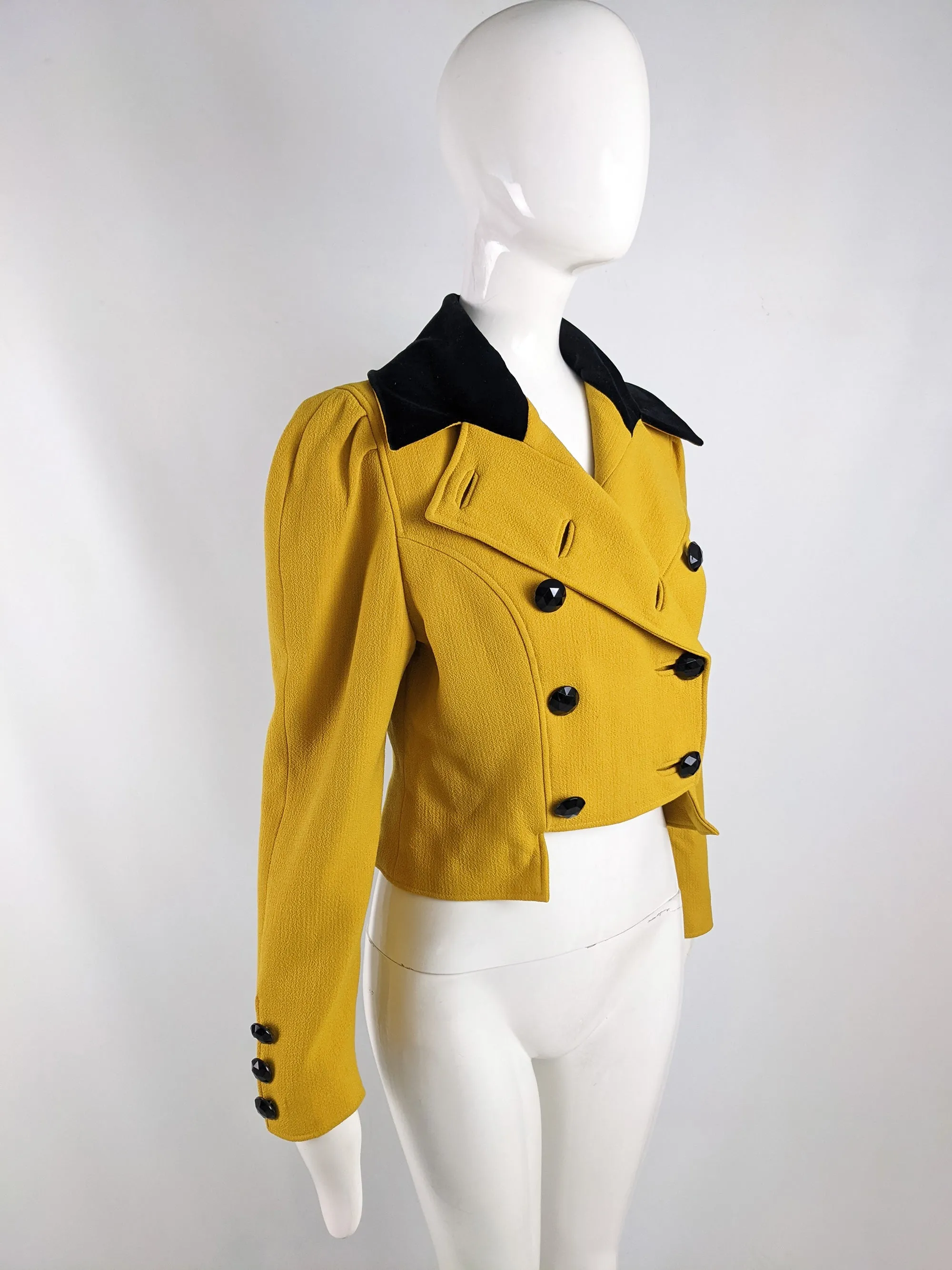 Christian Lacroix Vintage Yellow Cropped Jacket, 1980s