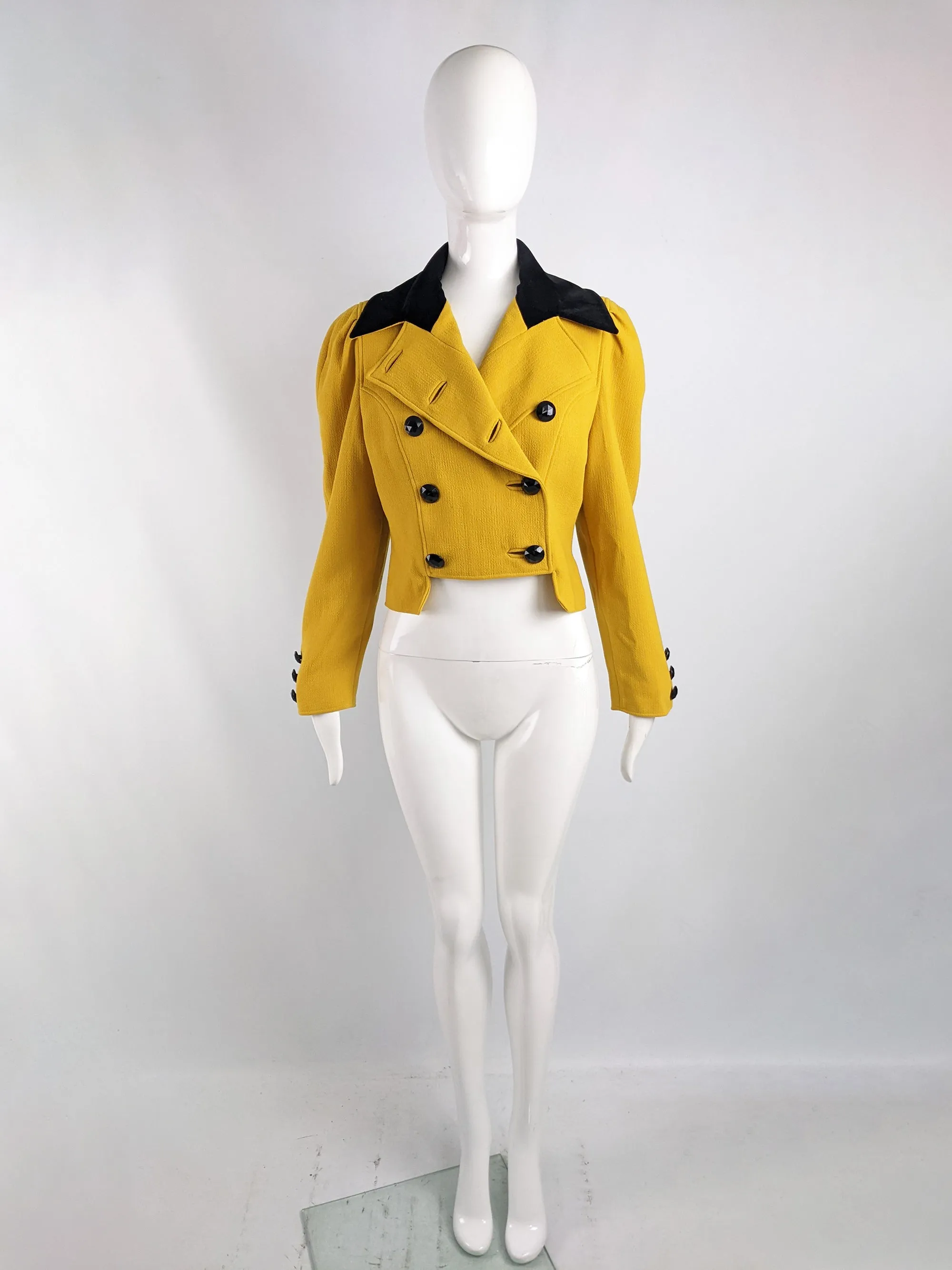 Christian Lacroix Vintage Yellow Cropped Jacket, 1980s