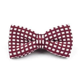 Classy Men Knitted Bow Tie Red/White