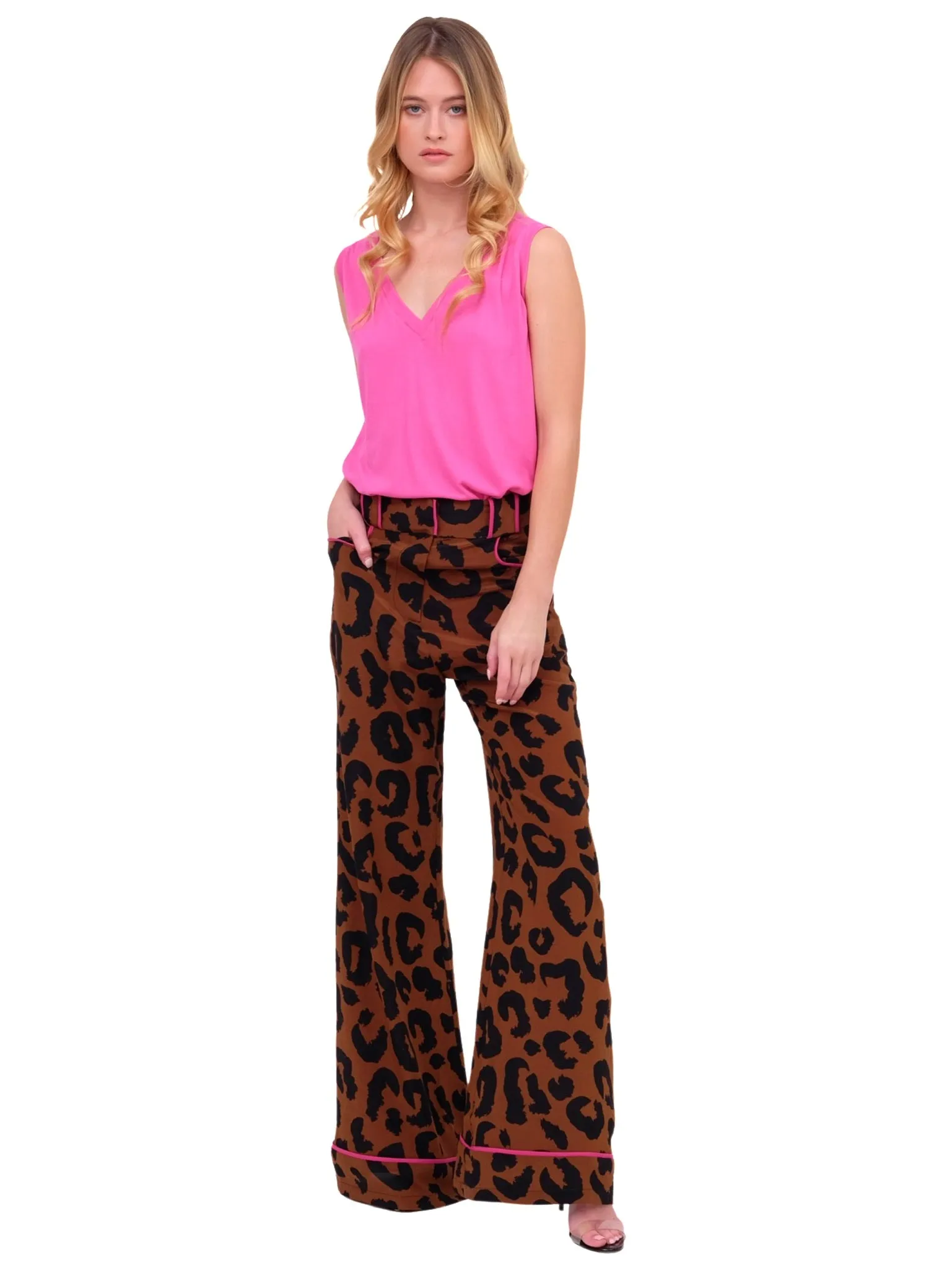 Copper Leopard High Waist Pants