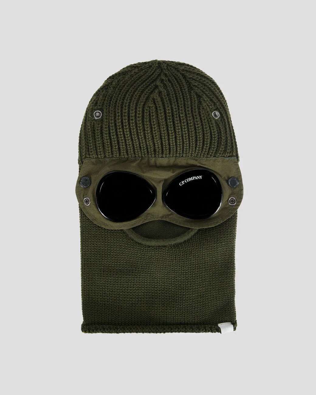 C.P. Company Extrafine Merino Wool Goggle Balaclava / Ivy Green